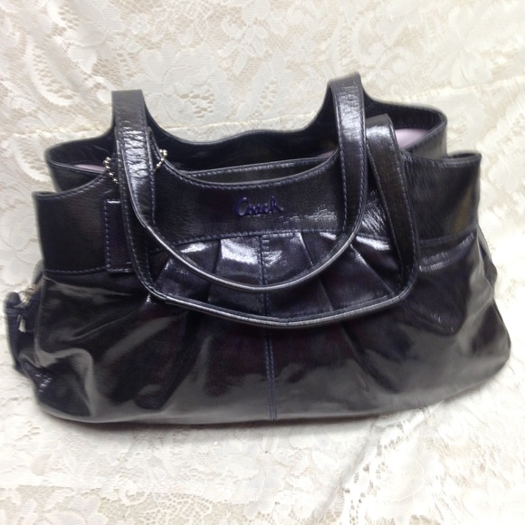 Coach -Black Patent Leather Shoulder Bag - Picture 2 of 14
